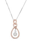 1/2 ct. t.w. Round-Cut Diamond Tear Drop Necklace in 14K Two-Tone Gold