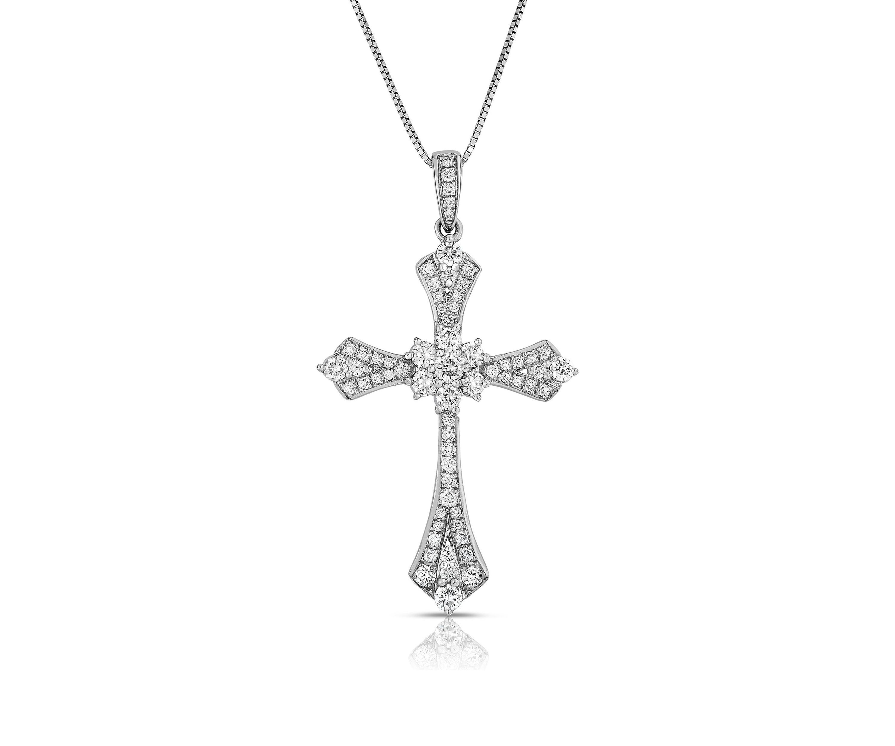3/4 C.T.T.W Diamond 14K Cross Pendant