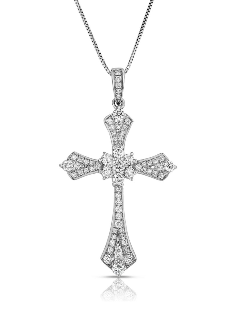 3/4 C.T.T.W Diamond 14K Cross Pendant