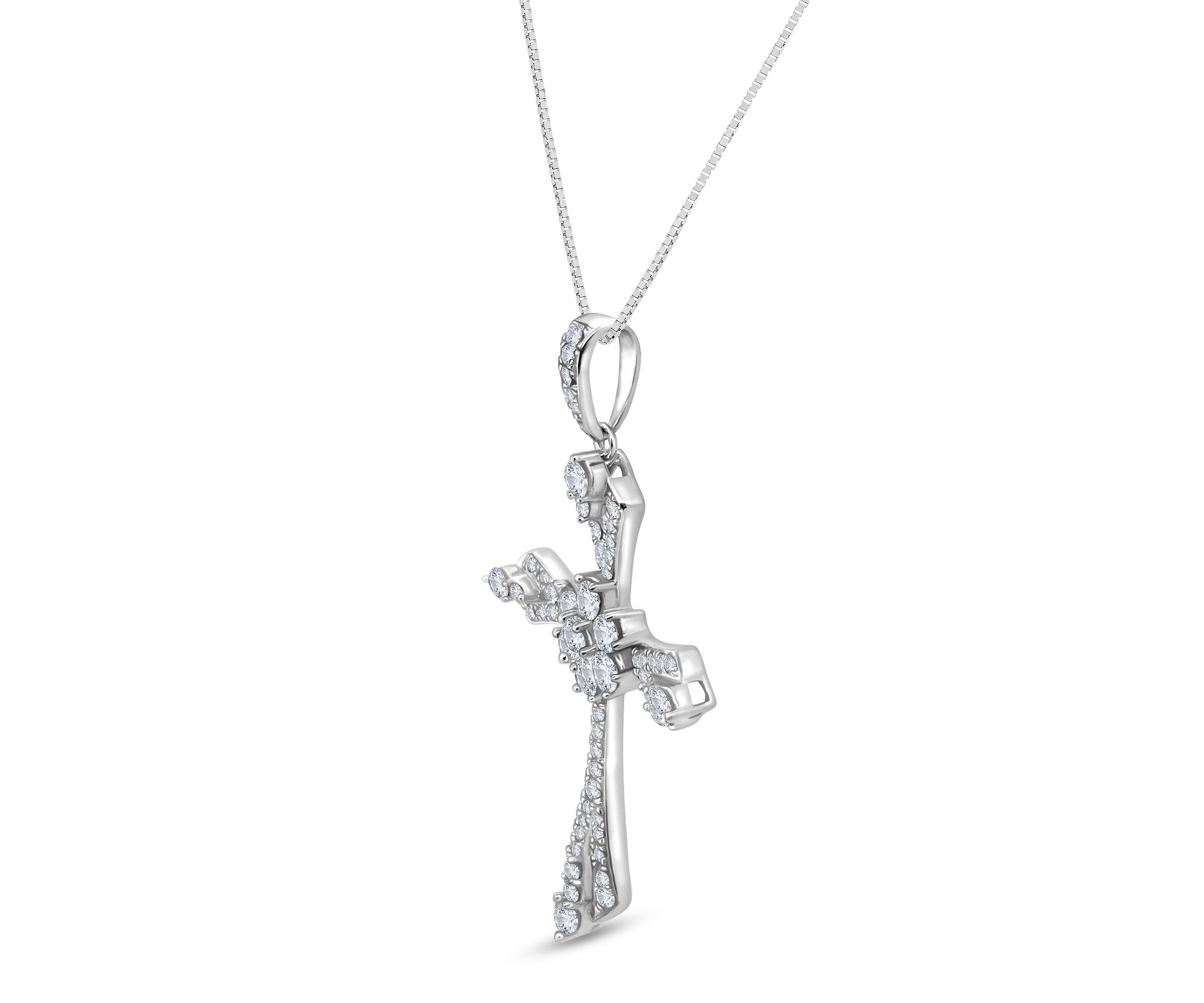 3/4 C.T.T.W Diamond 14K Cross Pendant