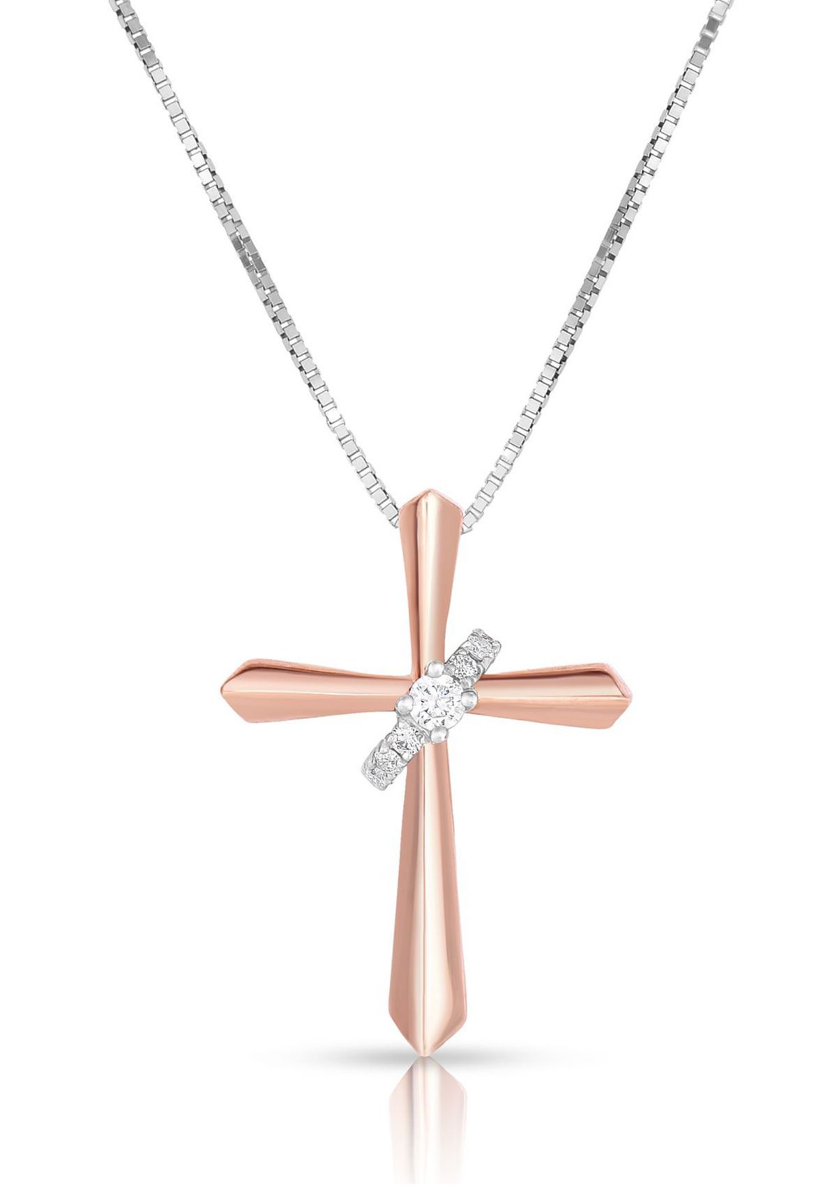 0.05 C.T.T.W Diamond 10K Cross Pendant