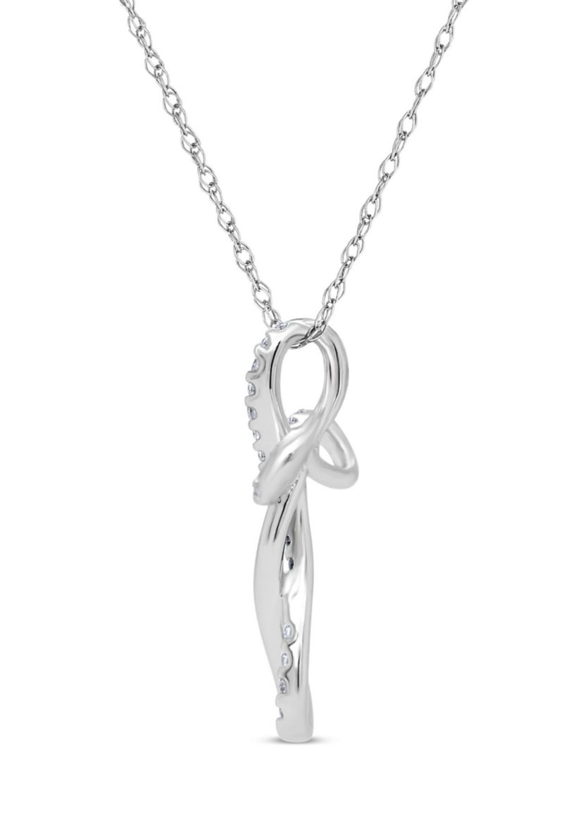 0.08 C.T.T.W Diamond 10K Cross Pendant