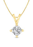 1/4 ct. t.w. Certified Princess Cut Diamond Solitaire Pendant in 14K Gold (I/VS2)