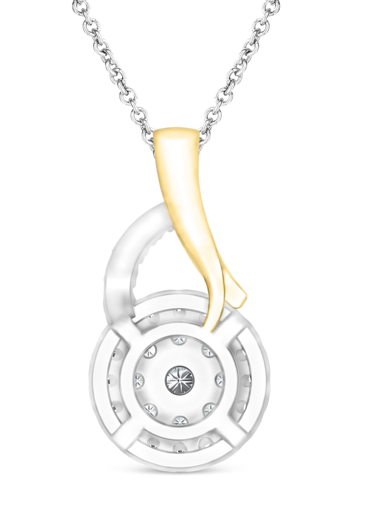 1/4 ct. t.w. Round-Cut Diamond Halo Pendant in 10K Two-Tone Gold