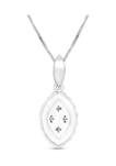 1/4 ct. t.w. Diamond Marquis Shaped Frame Pendant in 14K White Gold