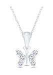  1/10 ct. t.w. Diamond Butterfly Pendant in Sterling Silver 