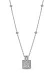 1/4 ct. t.w. Round-cut Diamond Square Frame Station Pendant in 10K White Gold