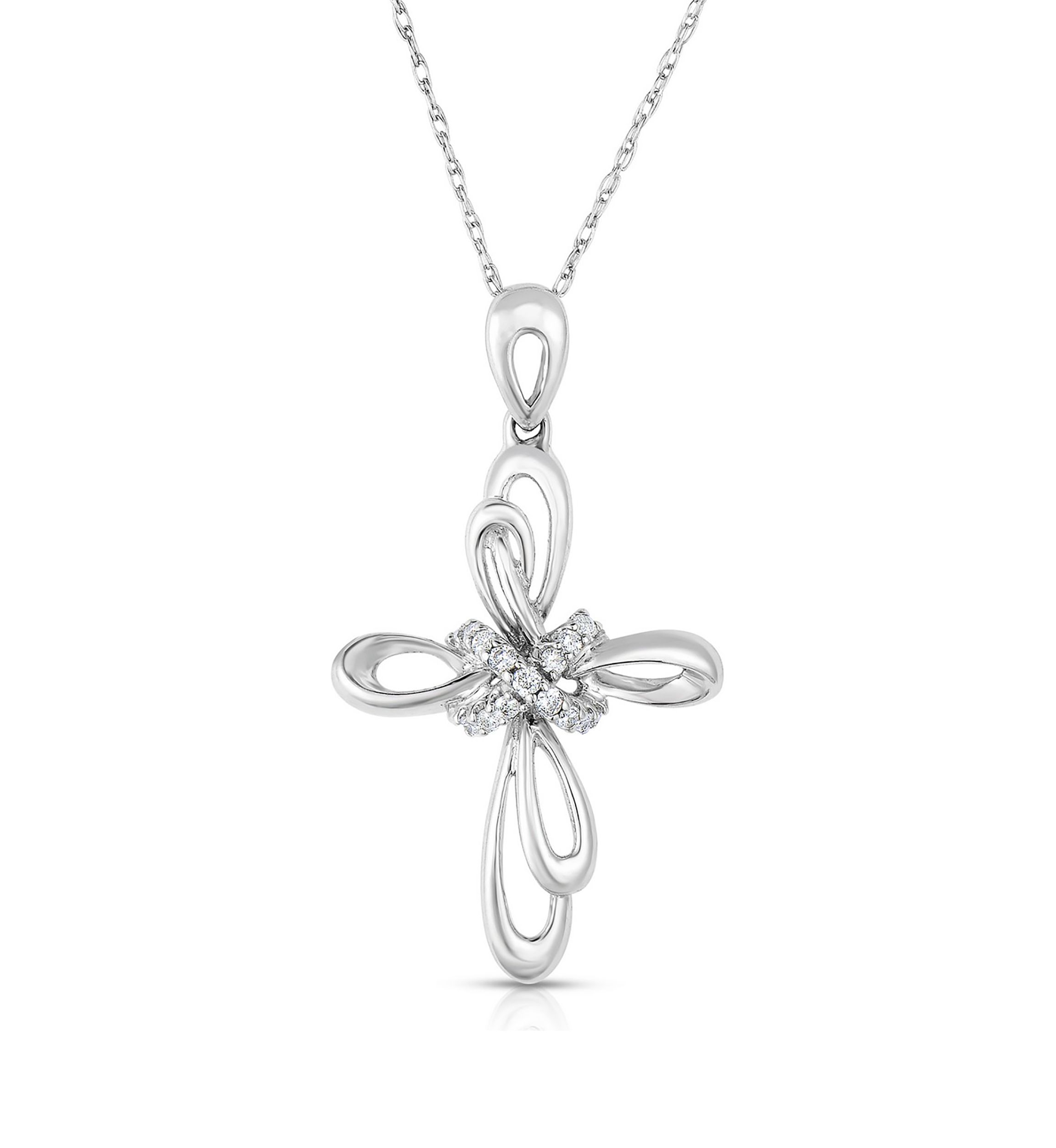 1/10 C.T.T.W Diamond 10K Cross Pendant