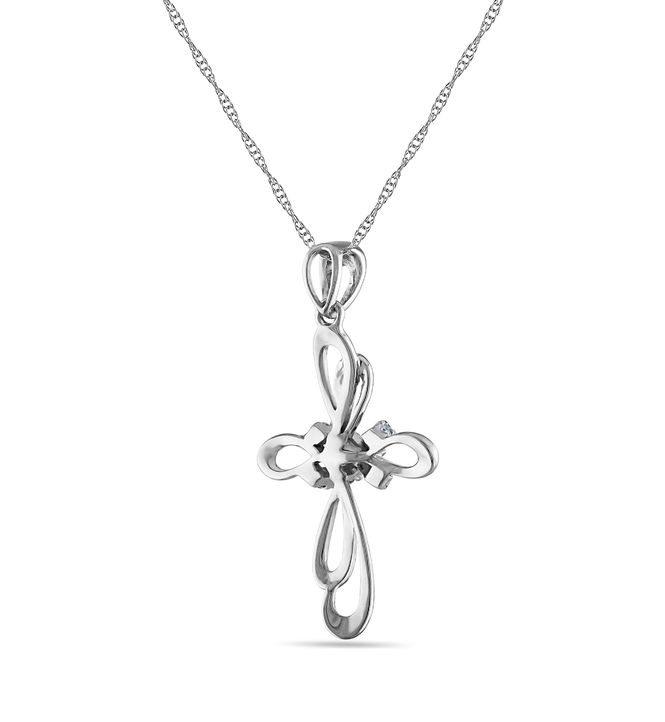 1/10 C.T.T.W Diamond 10K Cross Pendant