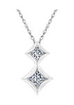 1/6 ct. t.w. Double Princess-cut Diamond Fashion Pendant in 10K White Gold