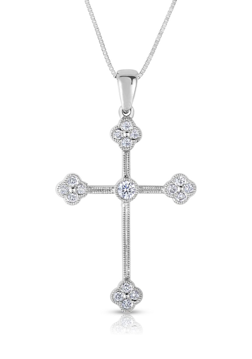 1/5 C.T.T.W Diamond 10K Cross Pendant