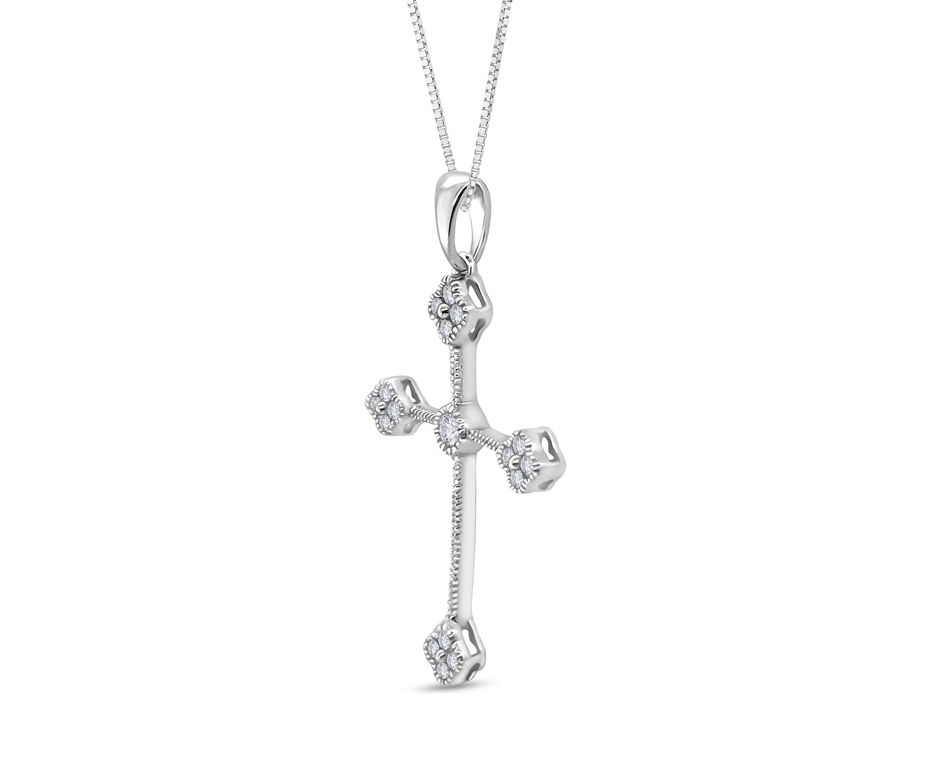 1/5 C.T.T.W Diamond 10K Cross Pendant