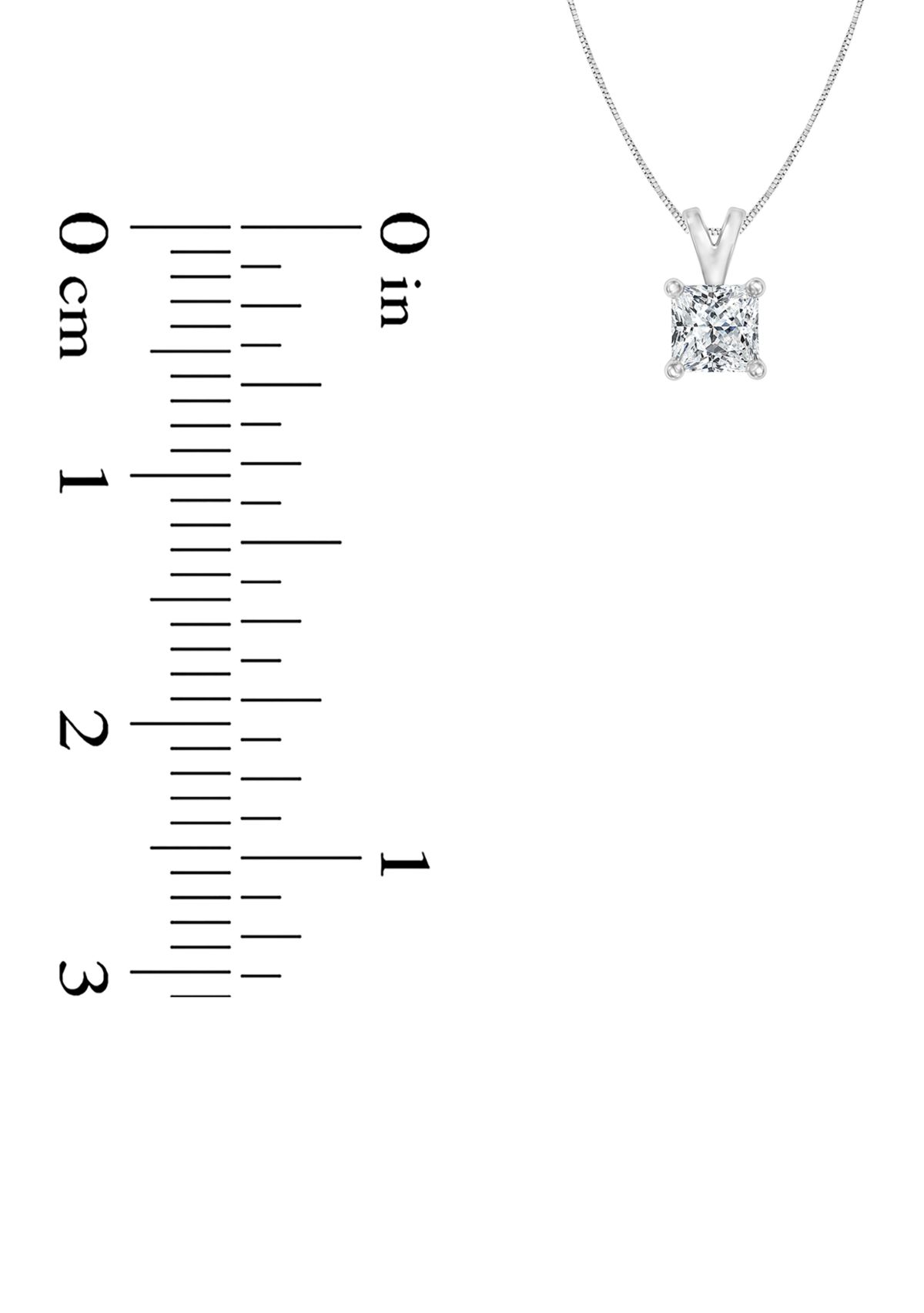 1/4 ct. t.w. Certified Princess Cut Diamond Solitaire Pendant in 14K White Gold (I/SI2)