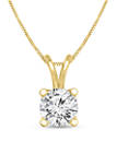 1/3 ct. t.w. Certified Diamond Solitaire Pendant in 14K Yellow Gold (I/SI2)