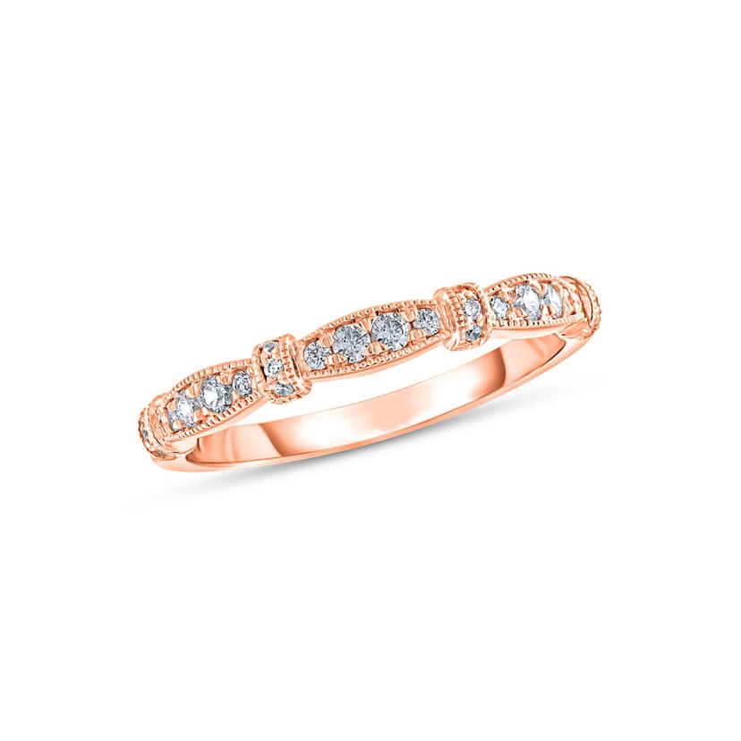 1/5CTW Diamond 14kt Gold Pink Ring