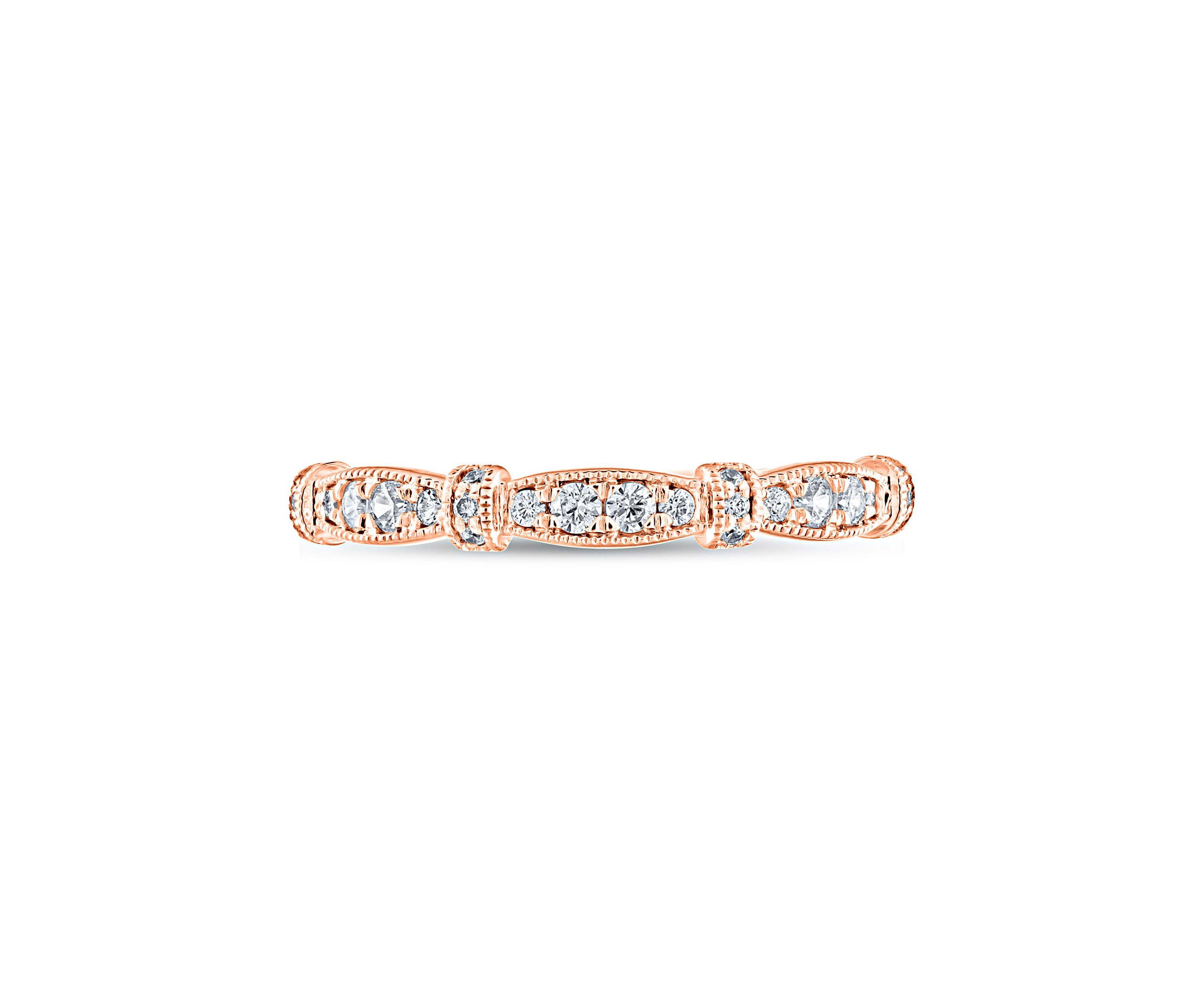 1/5CTW Diamond 14kt Gold Pink Ring