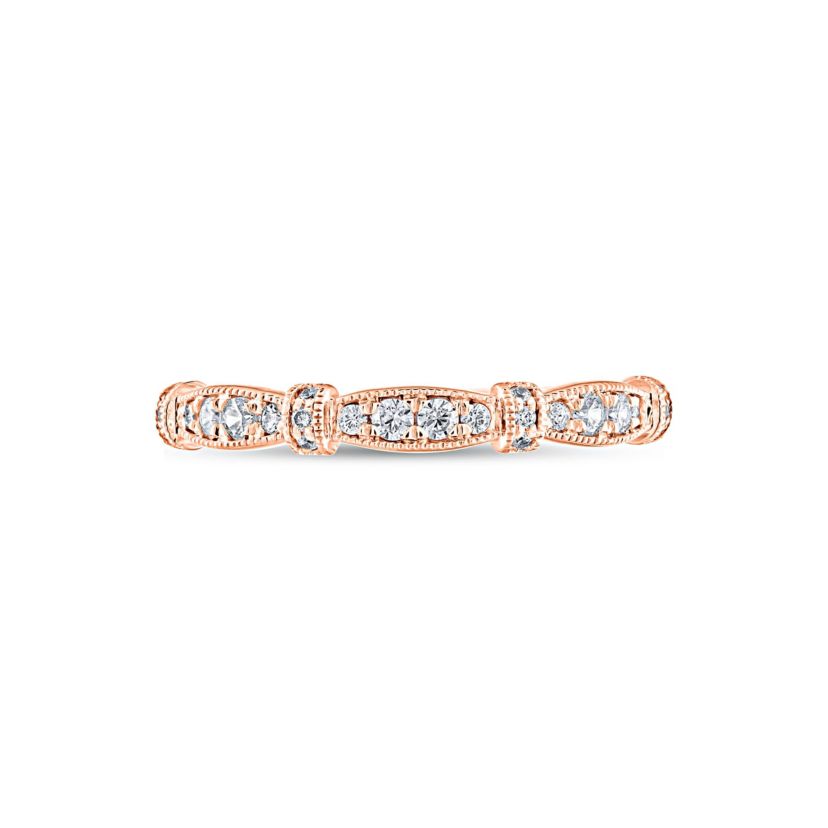 1/5CTW Diamond 14kt Gold Pink Ring