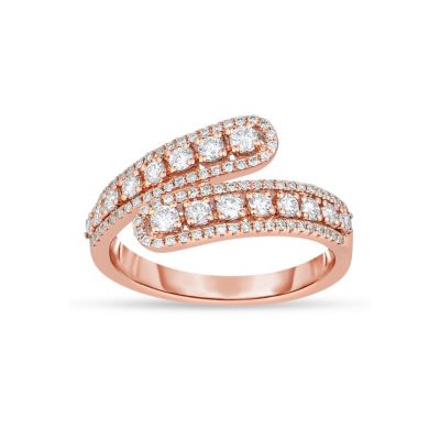 5/8CTW Diamond 14kt Gold Pink Ring