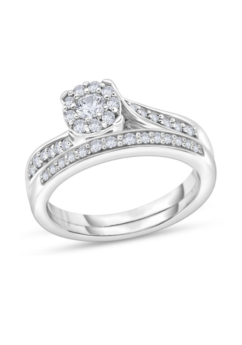 3/8 C.T.T.W Diamond 14Kt Gold Bridal Set