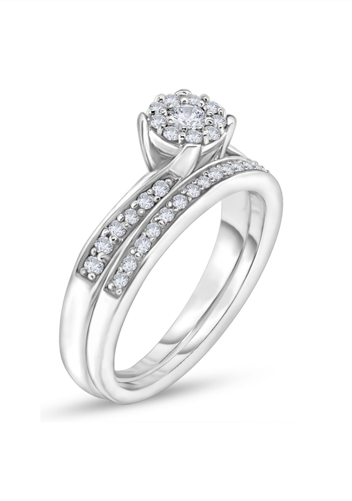 3/8 C.T.T.W Diamond 14Kt Gold Bridal Set