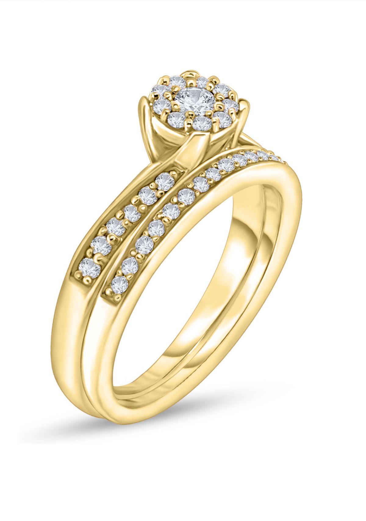 3/8 C.T.T.W Diamond 14Kt Gold Bridal Set