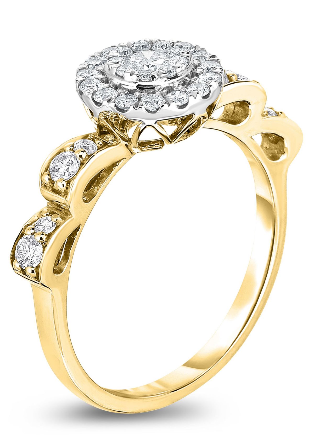 1/2 C.T.T.W Diamond 14Kt Gold Engagement Ring