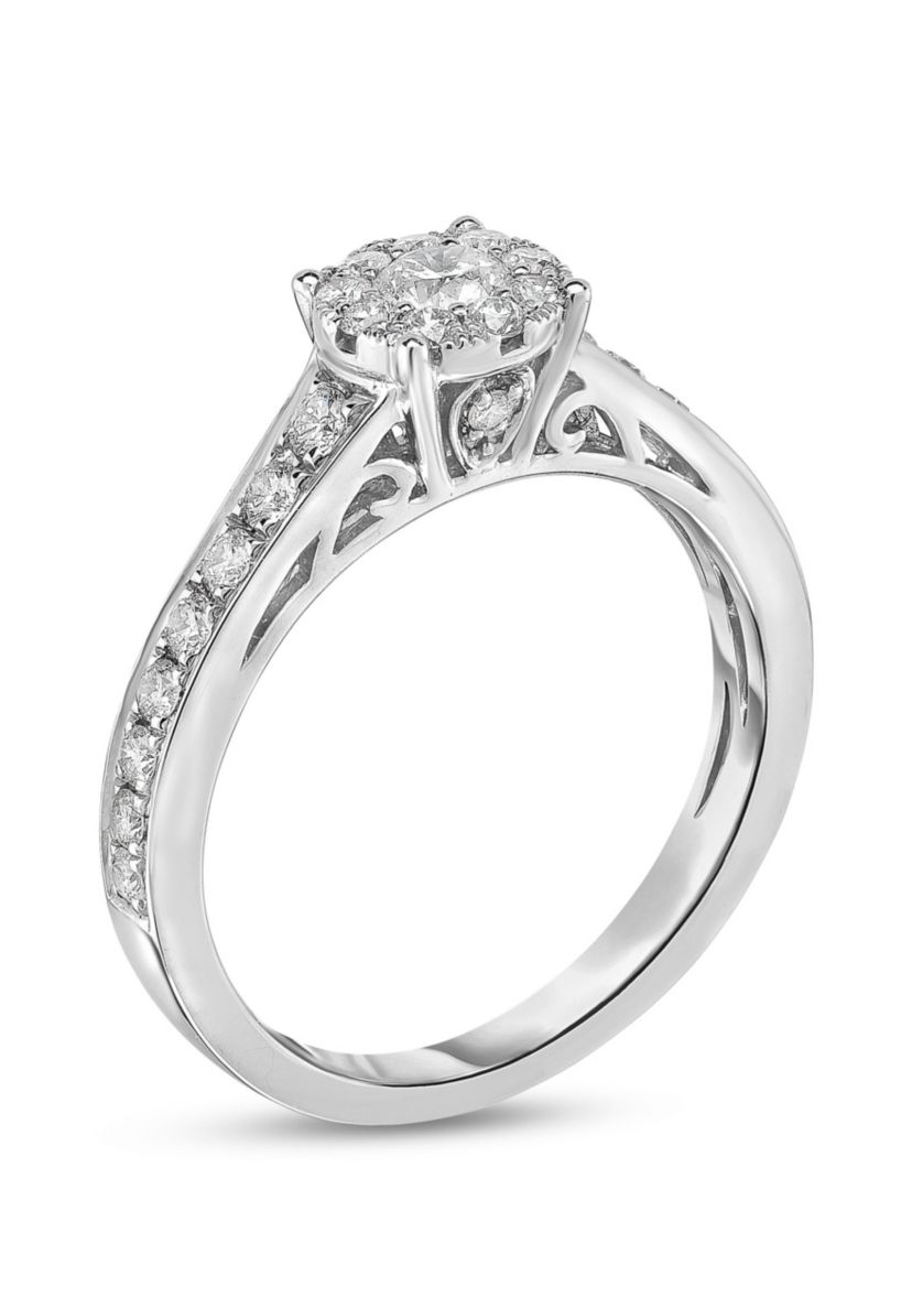 5/8 C.T.T.W Diamond 14Kt Gold Engagement Ring