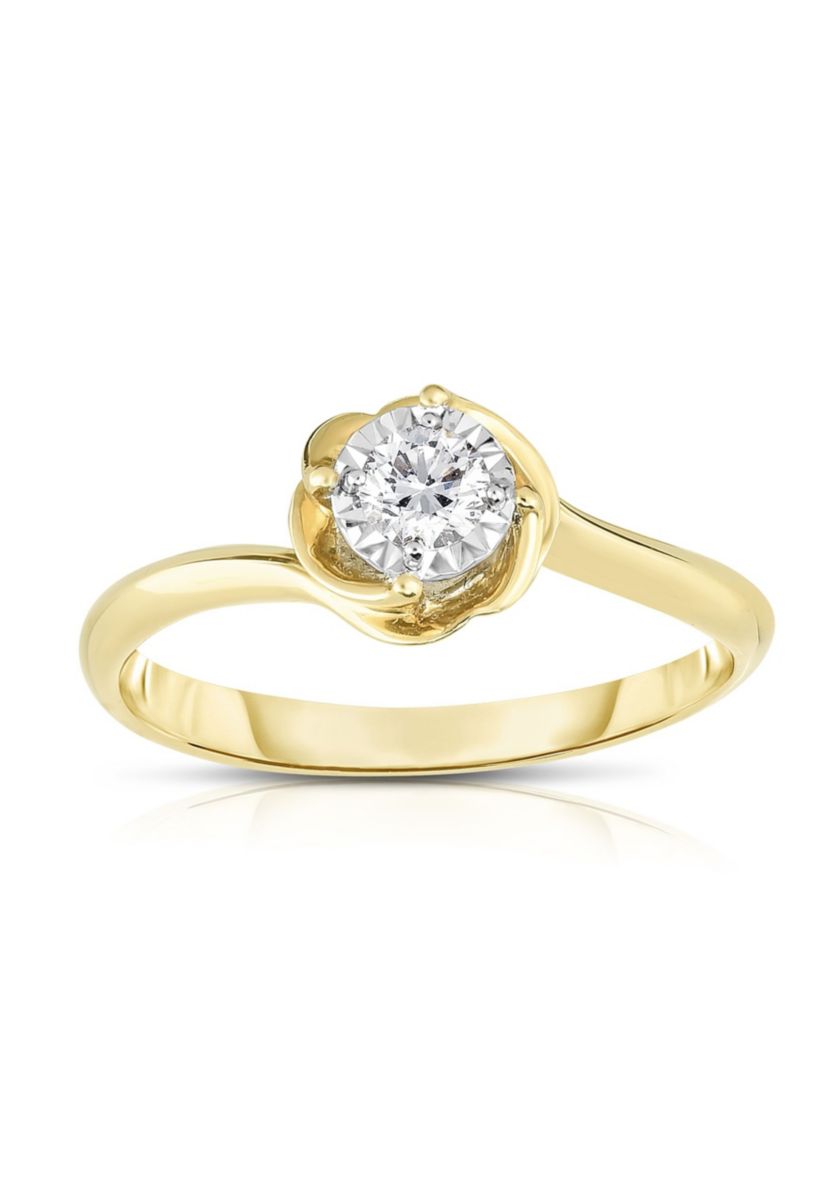 1/5 C.T.T.W Diamond 10Kt Gold Engagement Ring