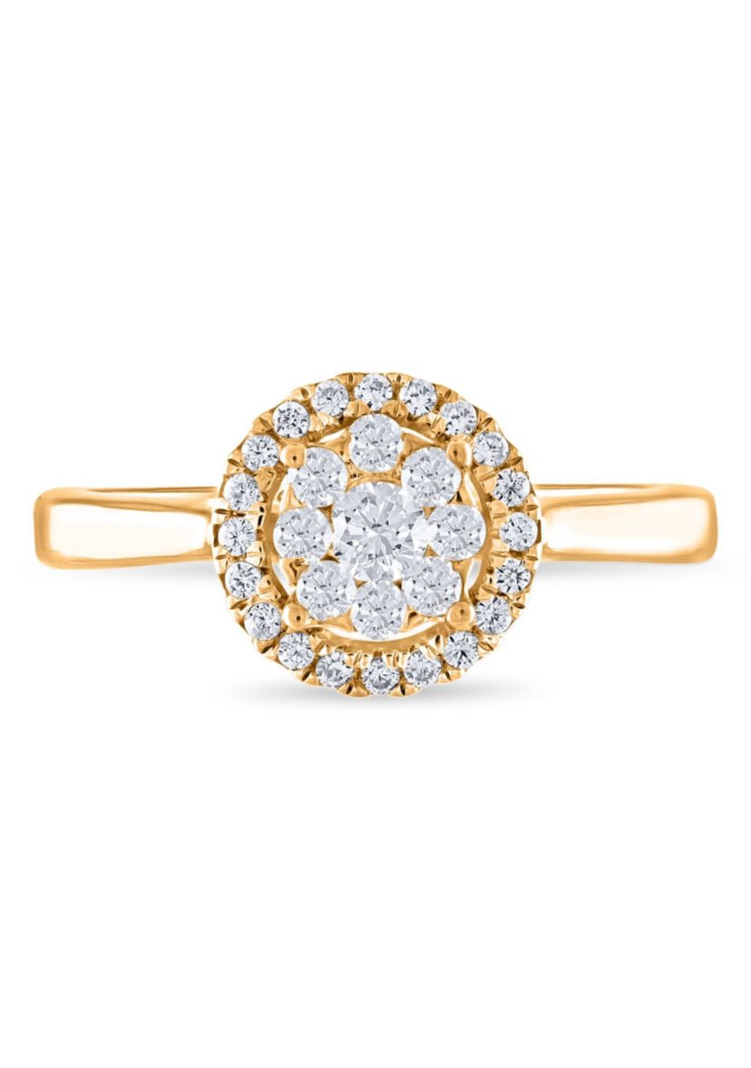 3/8 C.T.T.W Diamond 14Kt Gold Engagement Ring