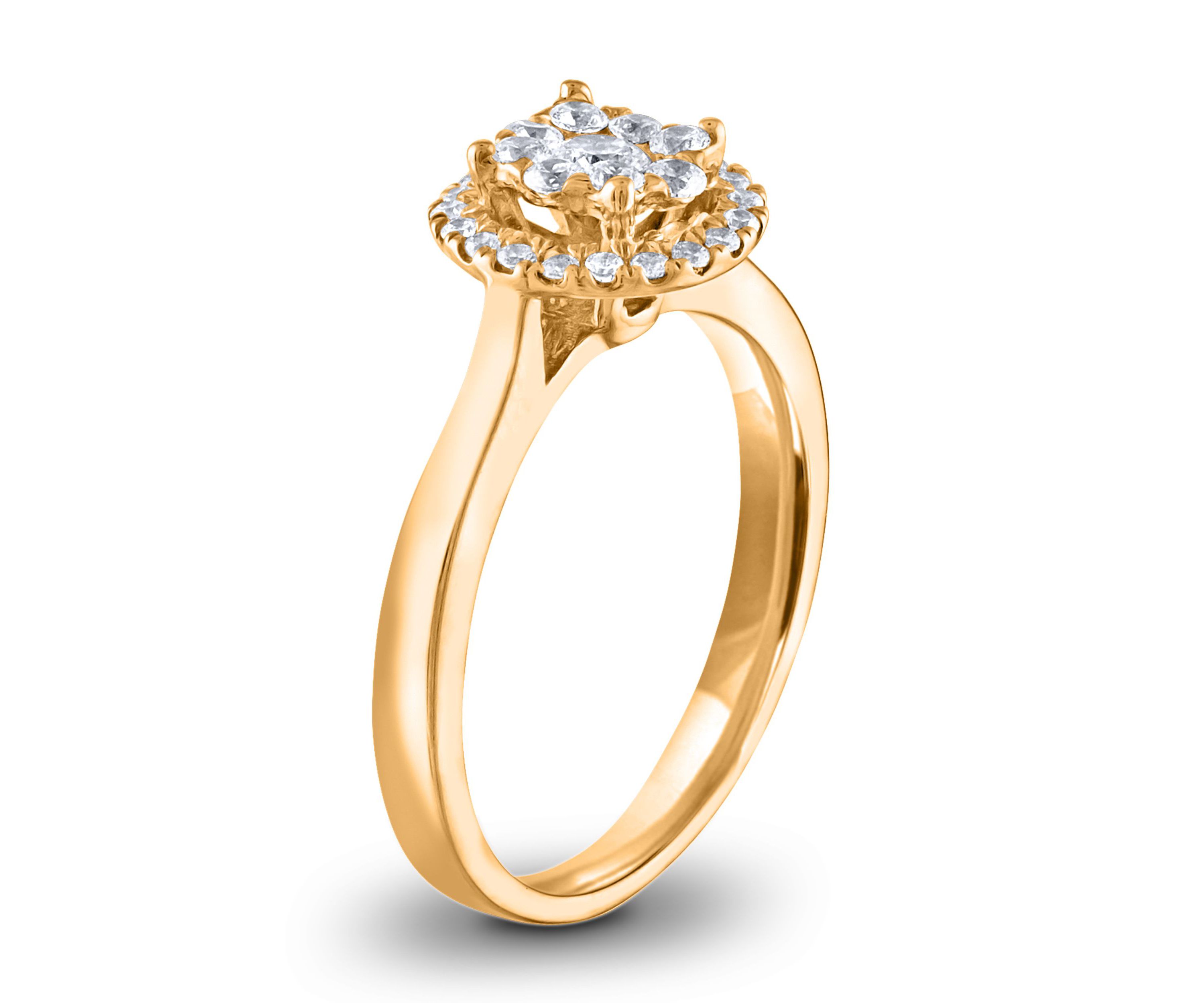 3/8 C.T.T.W Diamond 14Kt Gold Engagement Ring