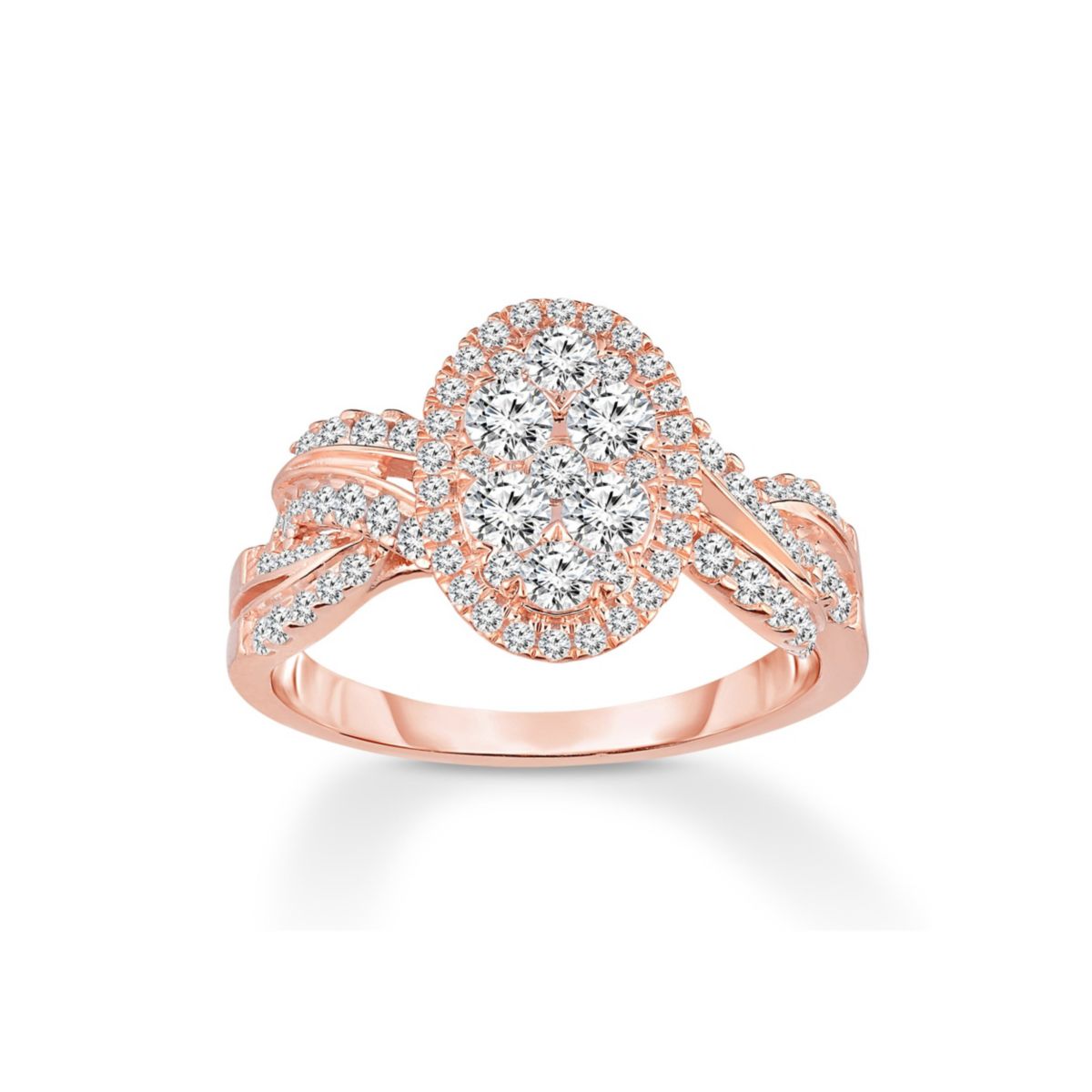 1-1/4CTW Diamond 14kt Gold Pink Ring