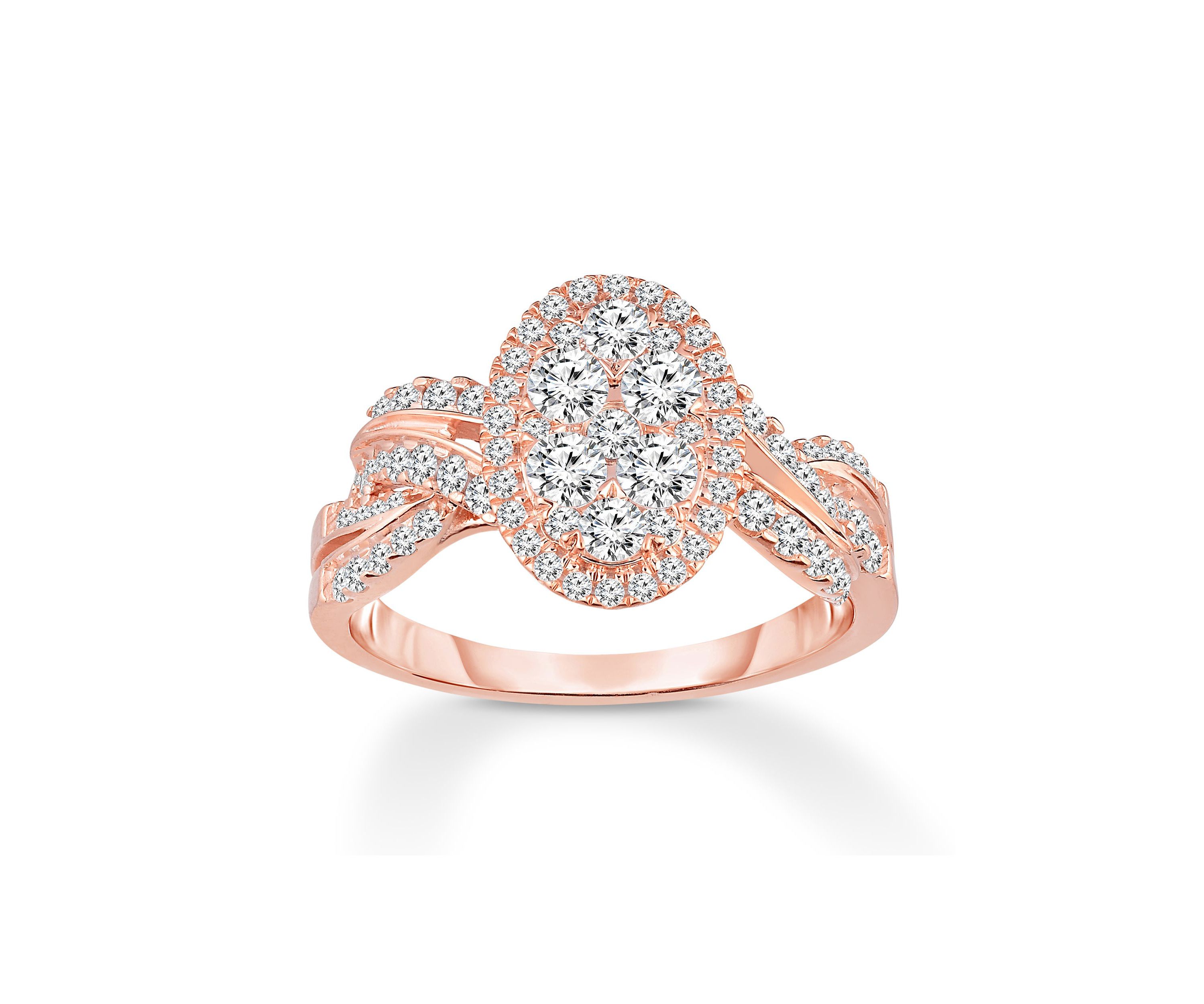 1-1/4CTW Diamond 14kt Gold Pink Ring