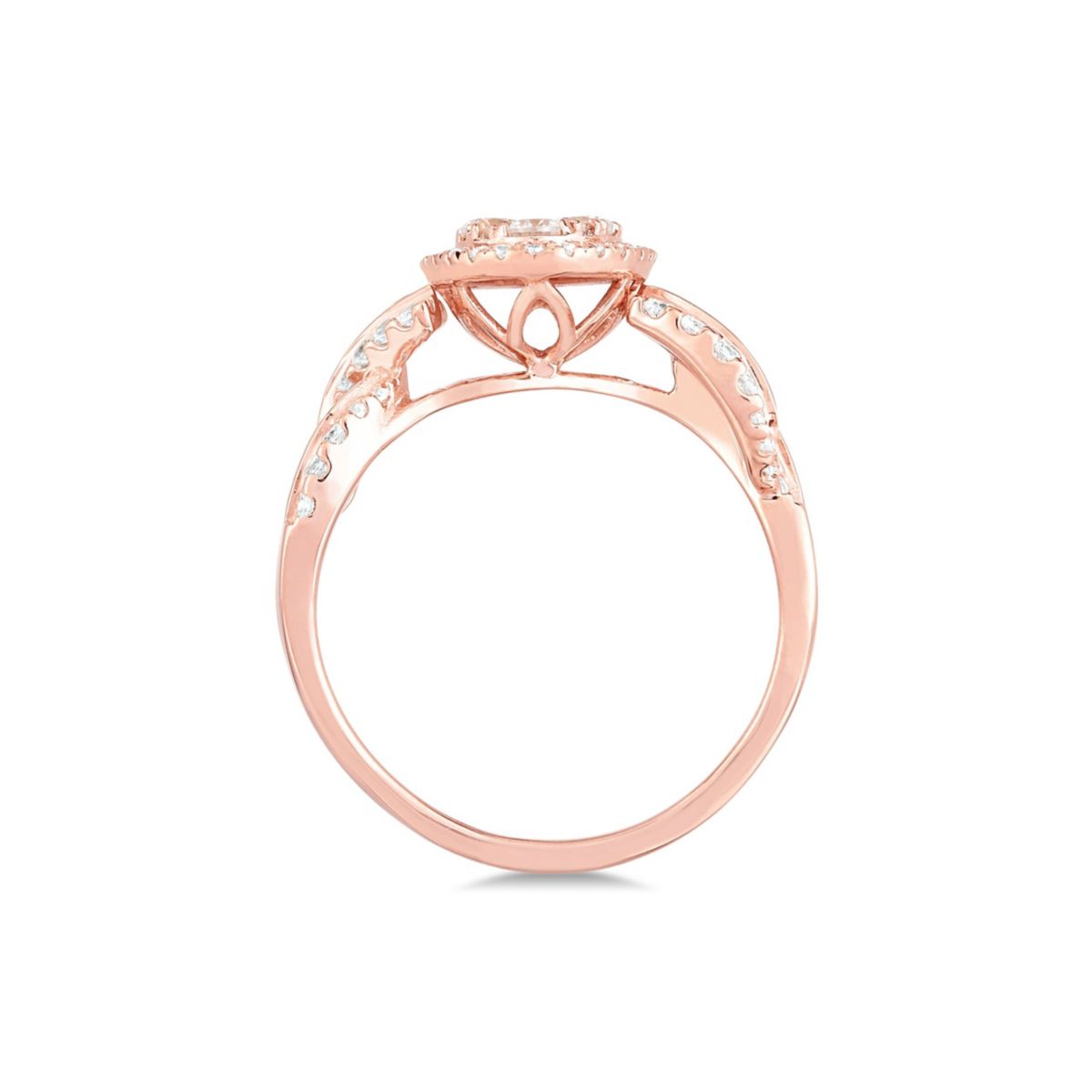 1-1/4CTW Diamond 14kt Gold Pink Ring