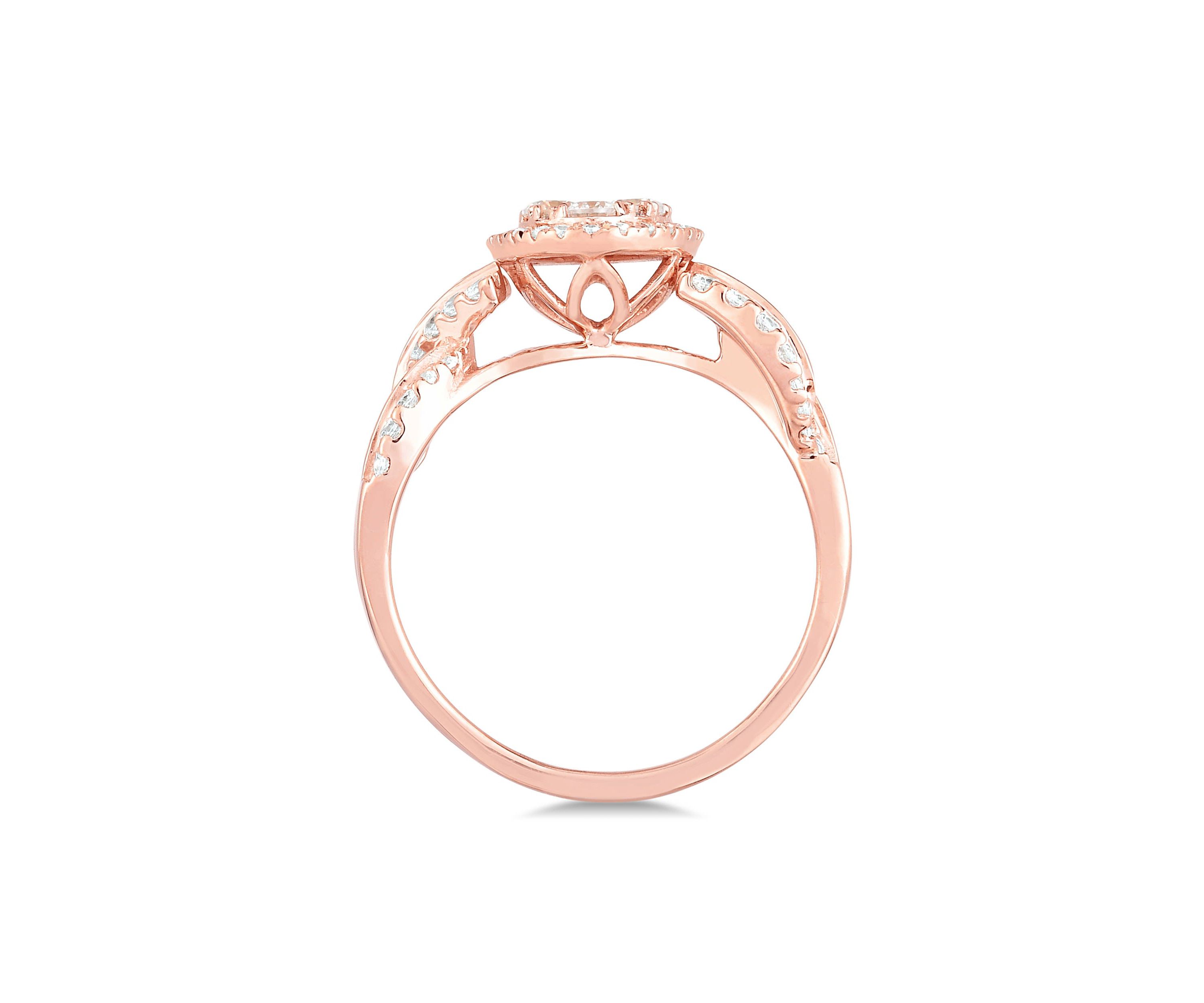 1-1/4CTW Diamond 14kt Gold Pink Ring