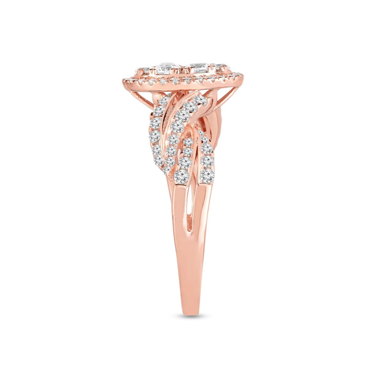 1-1/4CTW Diamond 14kt Gold Pink Ring