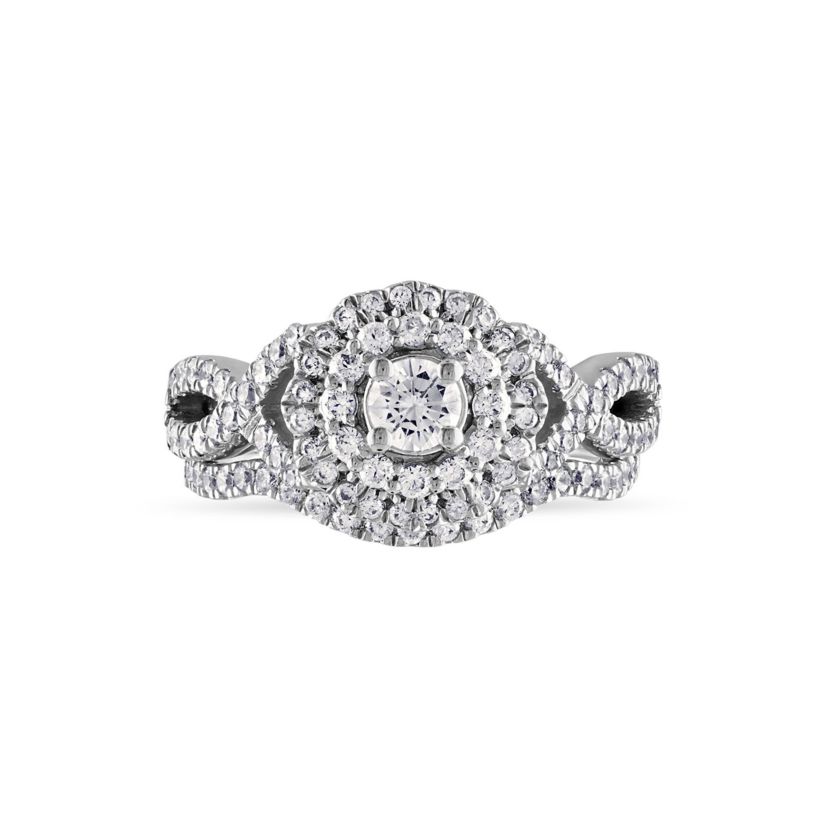 1CTW Diamond 14kt Gold White Ring Set