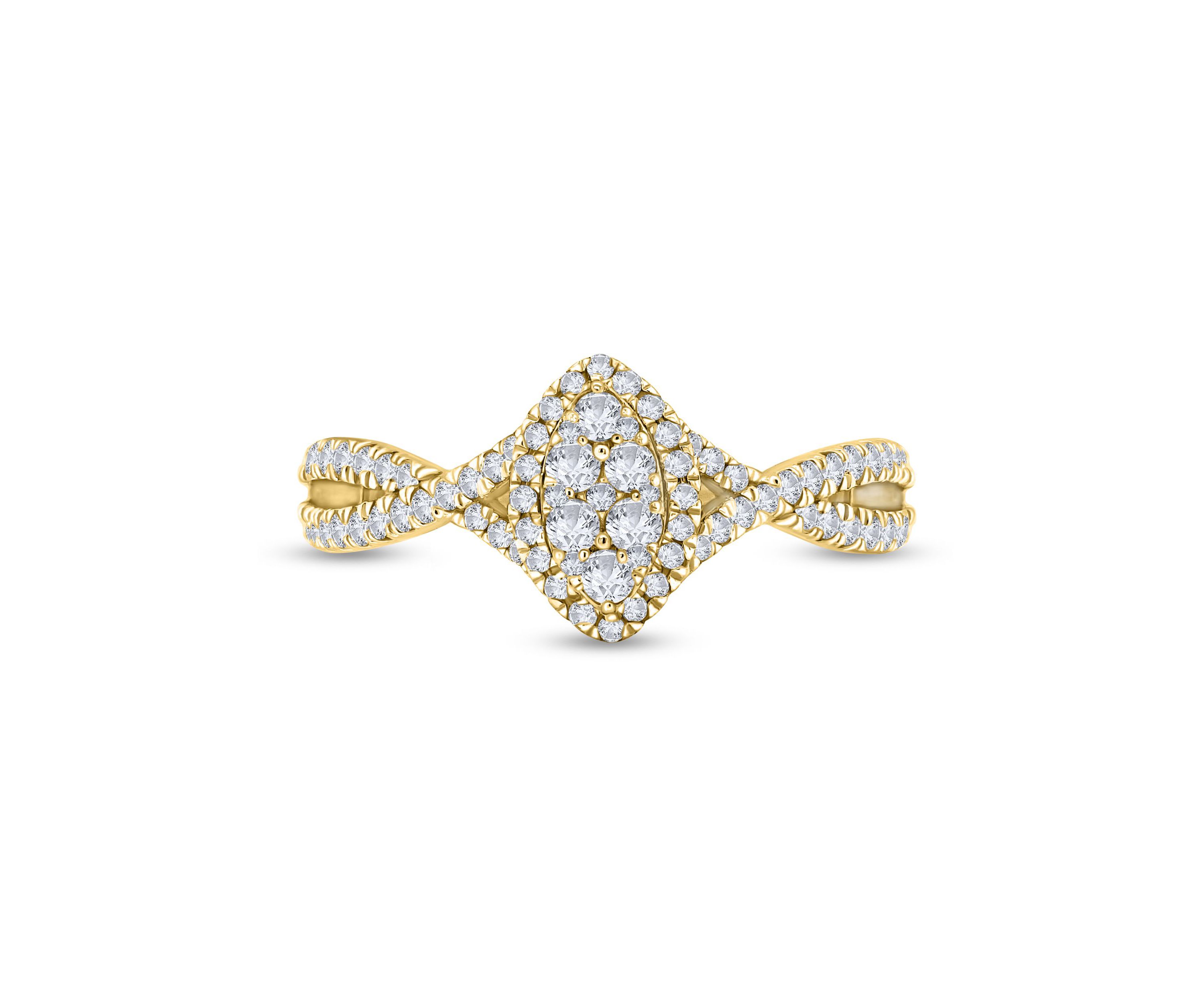 1/2 C.T.T.W Diamond 14Kt Gold Engagement Ring