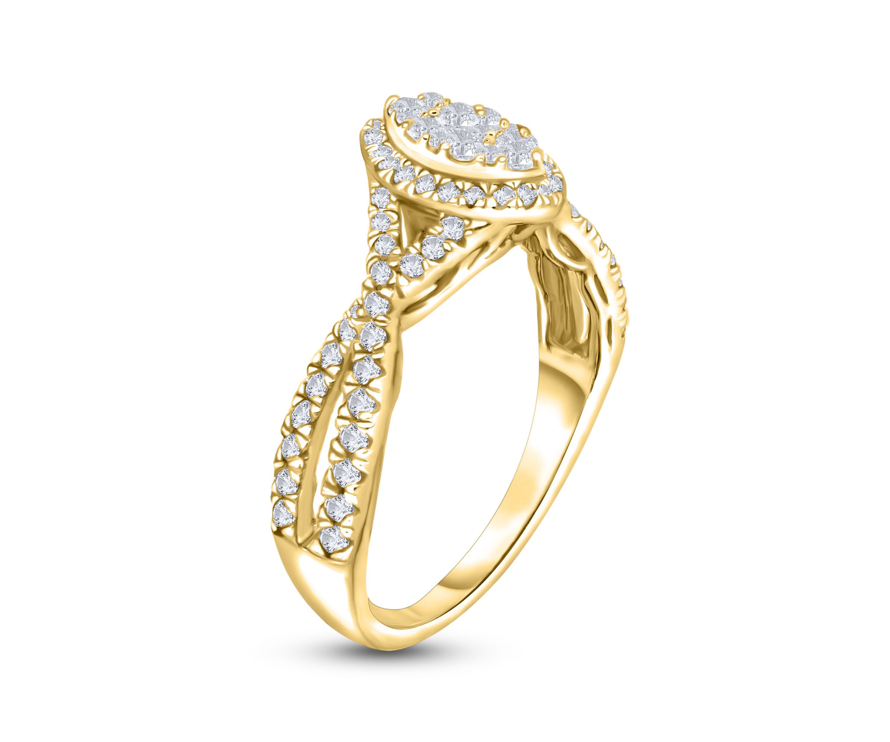 1/2 C.T.T.W Diamond 14Kt Gold Engagement Ring