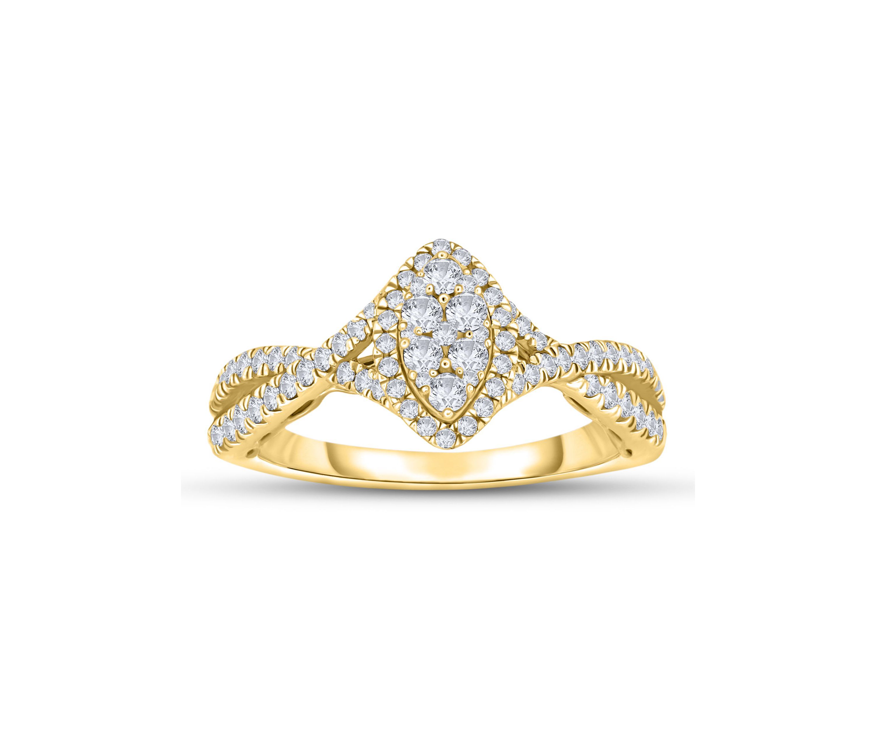 1/2 C.T.T.W Diamond 14Kt Gold Engagement Ring