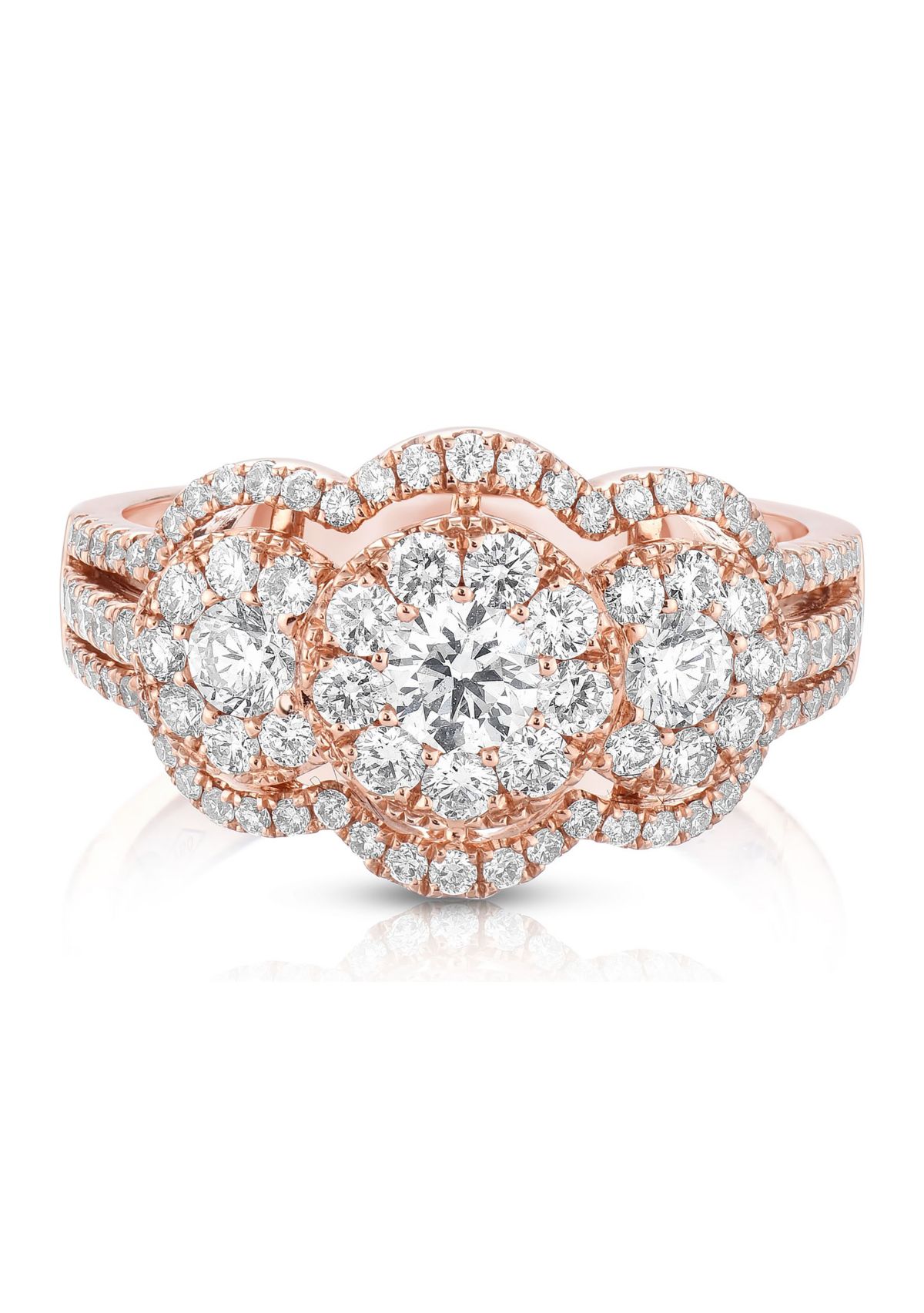 1 1/5 C.T.T.W Diamond 14K 3 Stone Engagement Ring