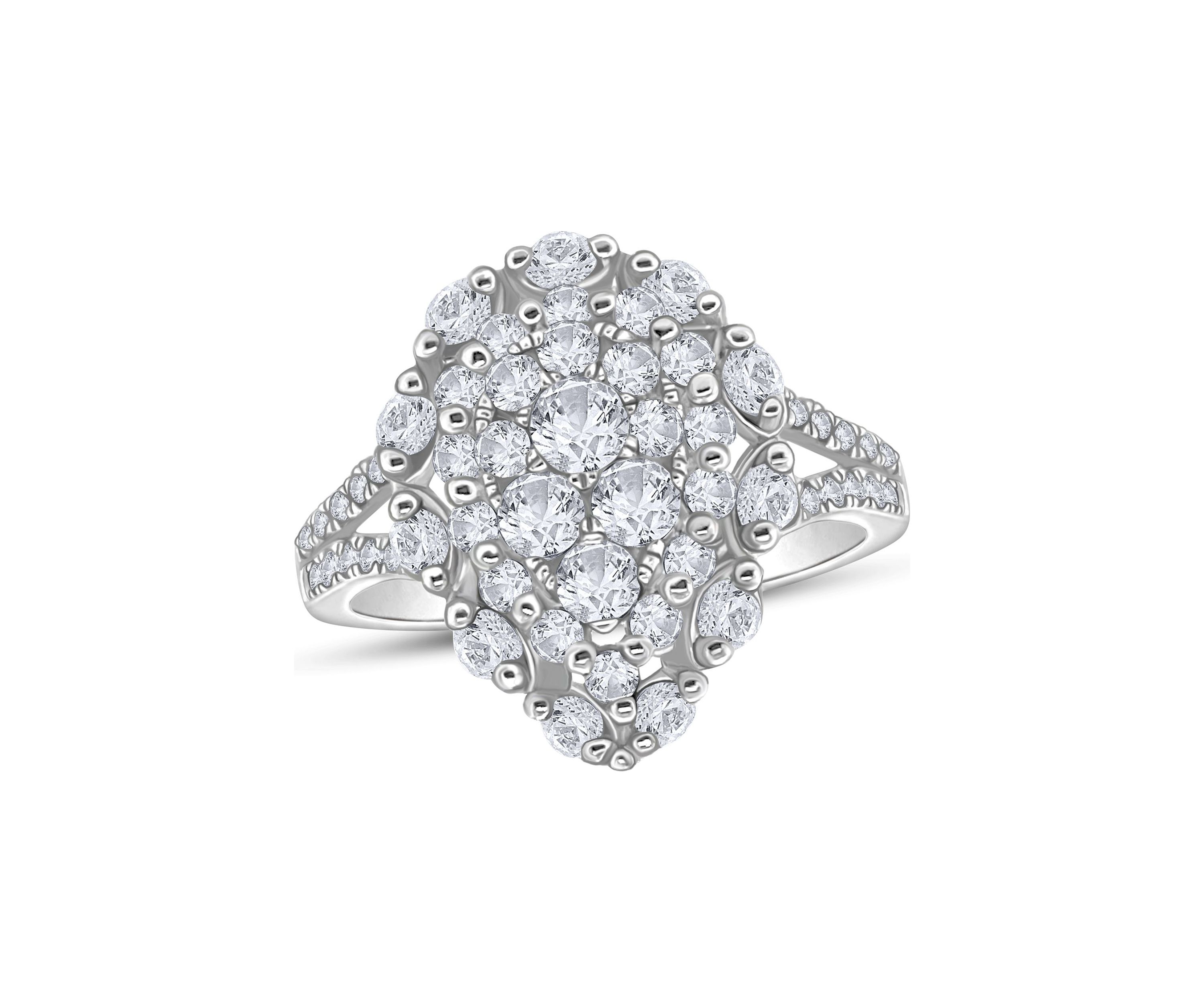 1 3/4 C.T.T.W Diamond 14K Fashion Ring