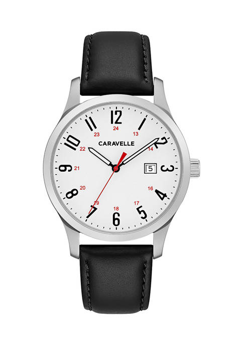 Caravelle by Bulova Traditional Leather Strap Watch