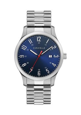 Caravelle By Bulova Men's Traditional Stainless Steel Expansion Watch