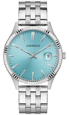 Caravelle by Bulova Caravelle Mens Classic Silver-Tone Stainless Steel Bracelet Watch 41mm
