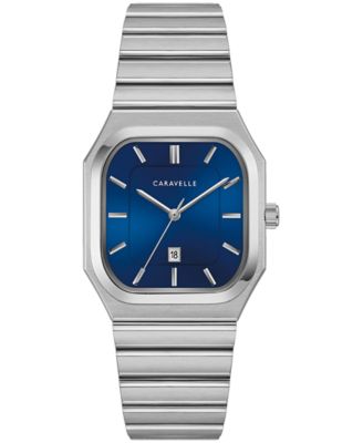 Caravelle by Bulova Mens Vintage Silver-Tone Stainless Steel Bracelet Watch 32mm