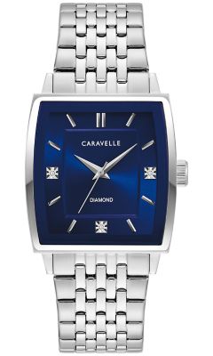 Caravelle by Bulova Caravelle Mens Modern Silver-Tone Stainless Steel Bracelet Watch 33mm