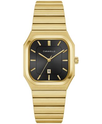 Caravelle by Bulova Mens Vintage Gold-Tone Stainless Steel Bracelet Watch 32mm