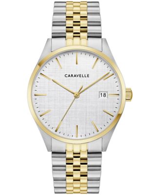 Caravelle by Bulova Mens Dress Two-Tone Stainless Steel Bracelet Watch 39mm