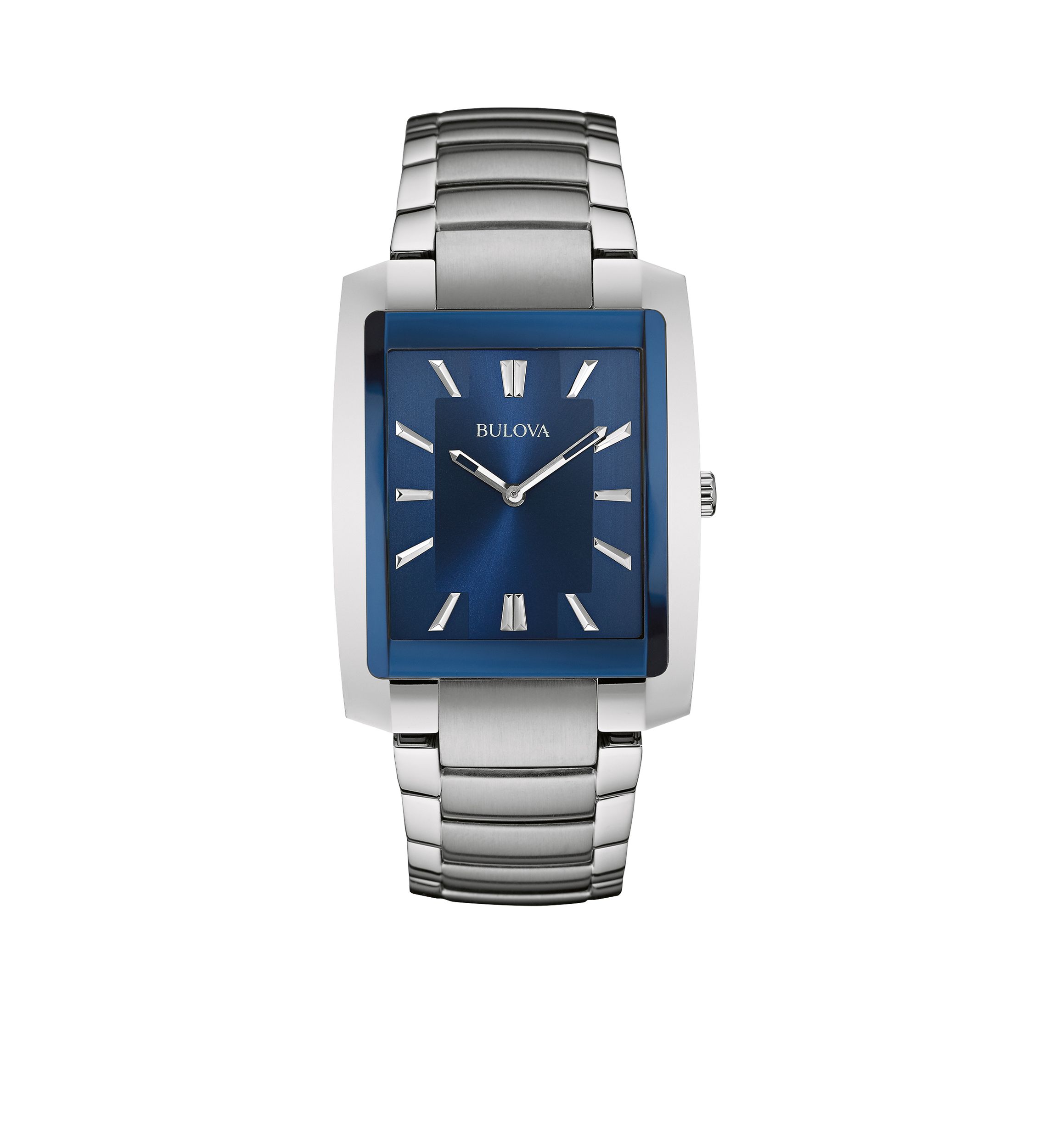Mens Blue Dial Stainless Steel Watch