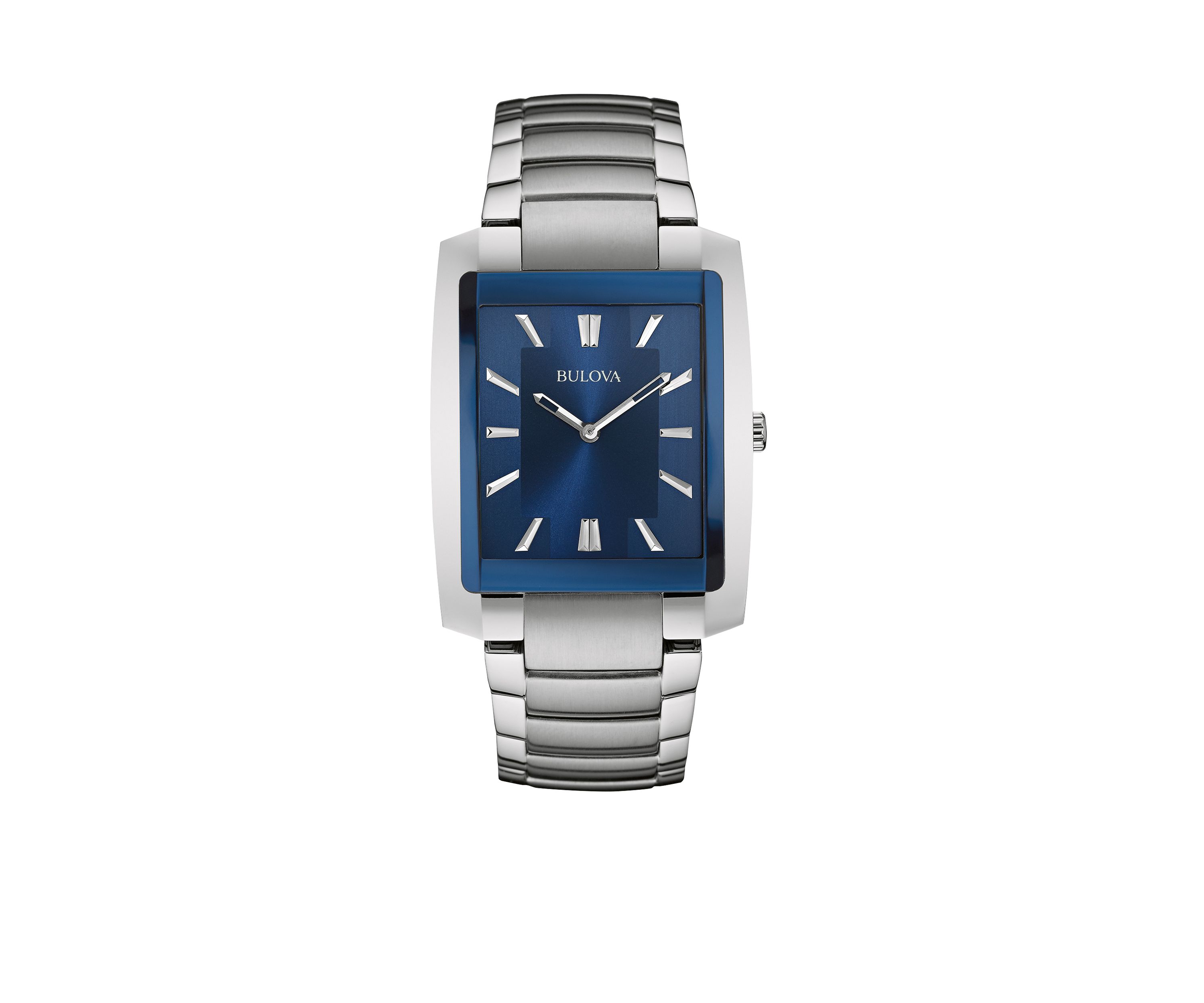 Mens Blue Dial Stainless Steel Watch